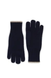 Brunello Cucinelli Knit Gloves In Navy Blue