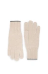 Brunello Cucinelli Cashmere Gloves In Sand