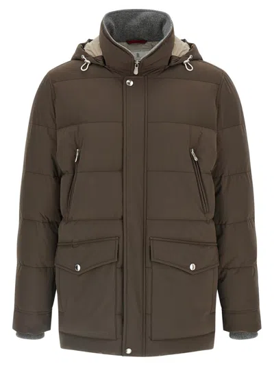 BRUNELLO CUCINELLI BRUNELLO CUCINELLI KNIT INSERT DOWN JACKET