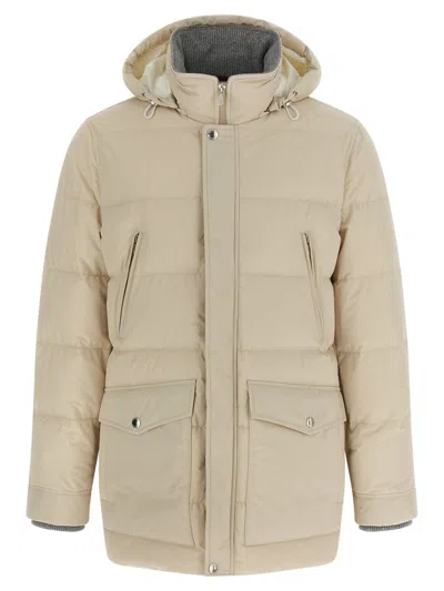 BRUNELLO CUCINELLI BRUNELLO CUCINELLI KNIT INSERT DOWN JACKET