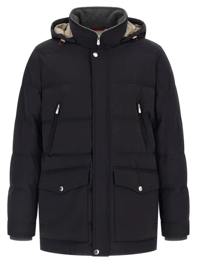 BRUNELLO CUCINELLI BRUNELLO CUCINELLI KNIT INSERT DOWN JACKET