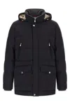 Brunello Cucinelli Men Knit Insert Down Jacket In Blue