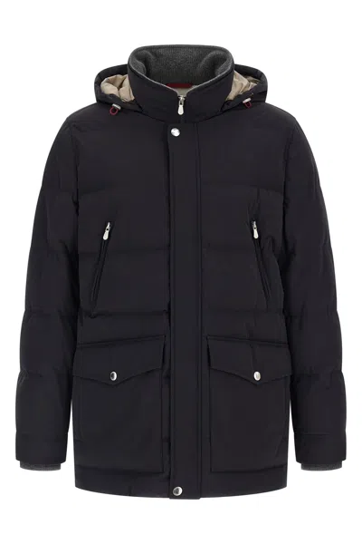 BRUNELLO CUCINELLI KNIT INSERT DOWN JACKET