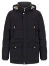 Brunello Cucinelli Men Knit Insert Down Jacket In Black