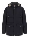 Brunello Cucinelli Men Knit Insert Down Jacket In Blue
