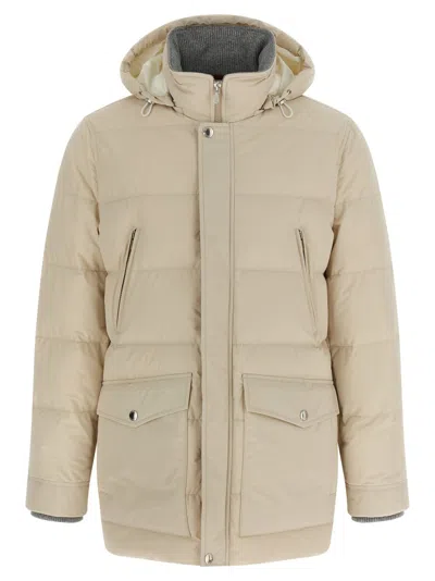 BRUNELLO CUCINELLI BRUNELLO CUCINELLI KNIT INSERT DOWN JACKET