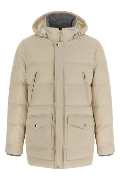 BRUNELLO CUCINELLI KNIT INSERT DOWN JACKET