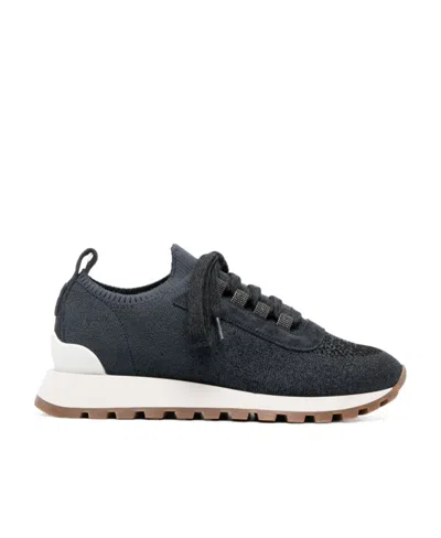Brunello Cucinelli Knit Lace-up Sneakers