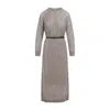 Brunello Cucinelli Long Fitted Dress With Textured Knit