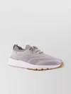 Brunello Cucinelli Knit Low-top Fabric Sneakers In Gray