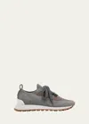 Brunello Cucinelli Knit Monili Runner Sneakers In C074 Grey