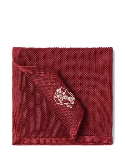 Brunello Cucinelli Knit Pocket Square In Red