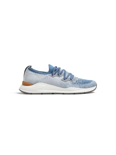 Brunello Cucinelli Kids' Knit Running Sneakers In Blue