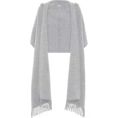 Brunello Cucinelli Knit Scarf With Hood In Gray
