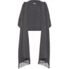 Brunello Cucinelli Knit Scarf With Hood In Gray