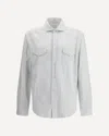 Brunello Cucinelli Piqu Cotton Shirt In Gray
