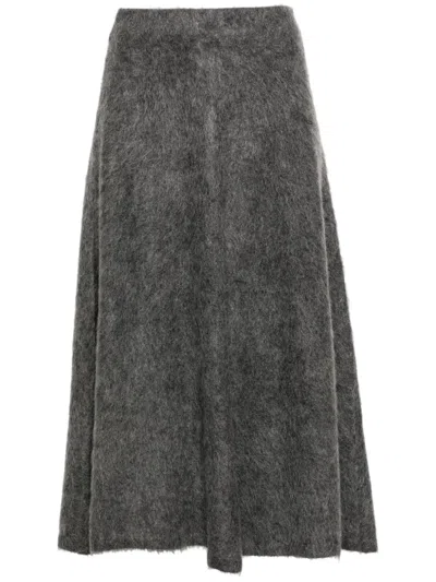 Brunello Cucinelli Knit Skirt In Grey