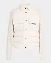 Brunello Cucinelli Knit-sleeve Techno Crinkled Cotton Padded Jacket