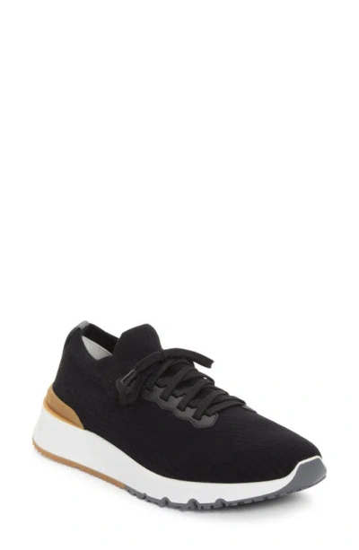 Brunello Cucinelli Knit Sneaker In Black