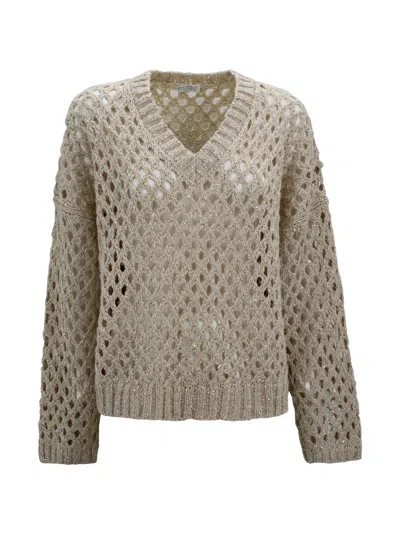 Brunello Cucinelli Knit Sweater In Nude