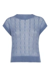 Brunello Cucinelli Knit T-shirt In Avio Blue