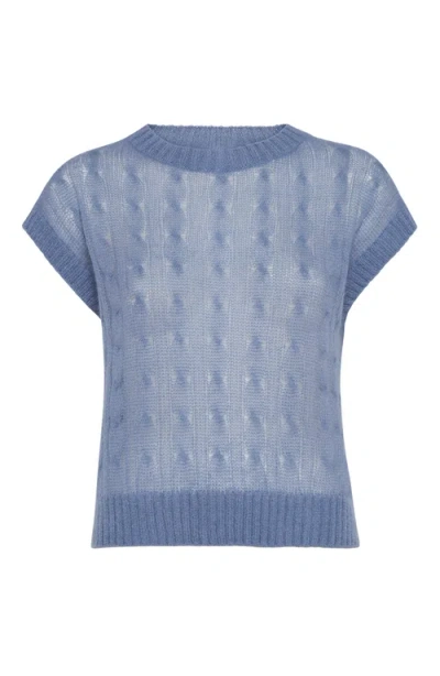 Brunello Cucinelli Knit T-shirt In Avio Blue