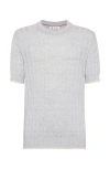 Brunello Cucinelli Double Layer Crewneck T-shirt In Fog