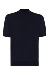Brunello Cucinelli Blue Polo Shirt In Cotton Short-sleeves With Bottons In Navy Blue