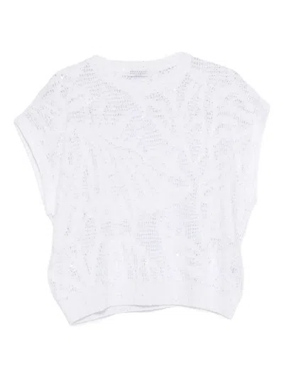 Brunello Cucinelli Knit T-shirt In White