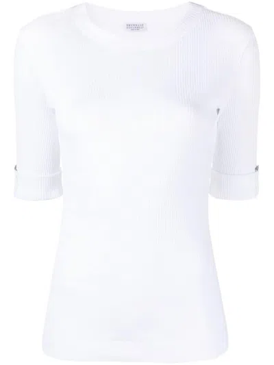 Brunello Cucinelli Knit T-shirt In White