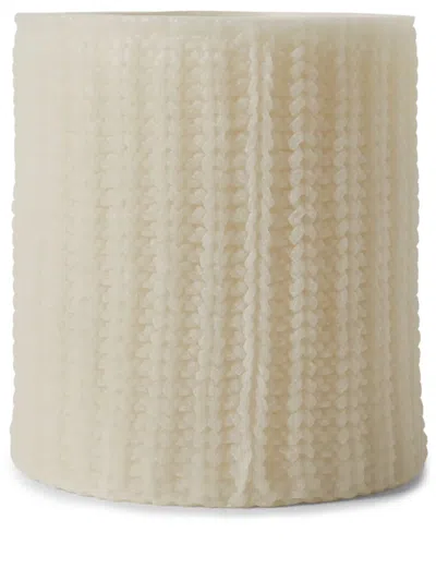 Brunello Cucinelli Knit-texture Lantern Candle In 中性色