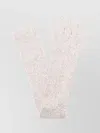Brunello Cucinelli Knit Texture Long Gloves With Sequin Embellishment