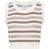 Brunello Cucinelli Knit Top With Monili In Neutral