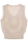 BRUNELLO CUCINELLI KNIT TOP WITH SPARKLING DETAILS