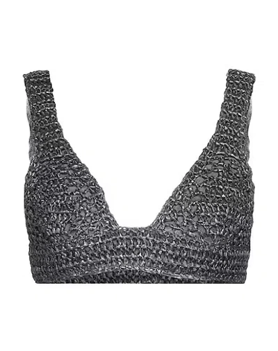 Brunello Cucinelli Knit Triangle Cup Bra In Black