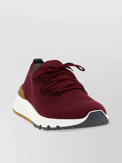 Brunello Cucinelli Knit Upper Sneakers Pull Tab Rubber Sole