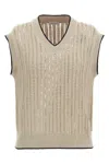 Brunello Cucinelli Beige Knit Vest