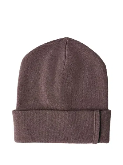 Brunello Cucinelli Knit Wool Beanie Hat In Brown