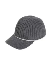 Brunello Cucinelli Knitted Baseball Cap In Gray