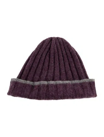 Pre-owned Brunello Cucinelli Knitted Beanie In Purple