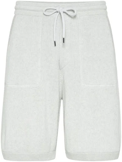 Brunello Cucinelli Knitted Bermuda Shorts In Grey