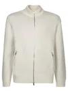 Brunello Cucinelli Ivory Double Full Zip Cardigan In Panama+sabbia