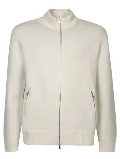 Brunello Cucinelli Ivory Double Full Zip Cardigan In White
