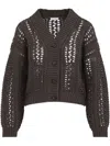 Brunello Cucinelli V-neck Knitted Cardigan In Brown