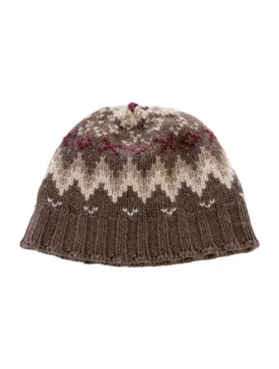 Pre-owned Brunello Cucinelli Knitted Cashmere Beanie In Brown