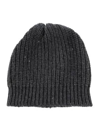 Pre-owned Brunello Cucinelli Knitted Cashmere Beanie In Gray