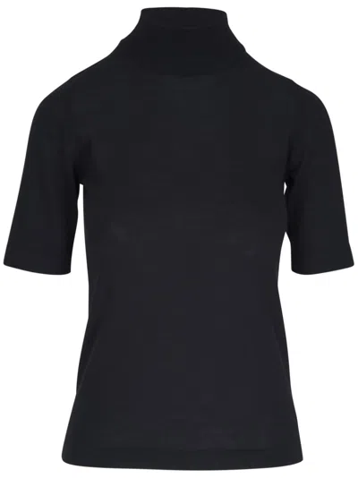 Brunello Cucinelli Knitted Cashmere-silk Blend Top In Black