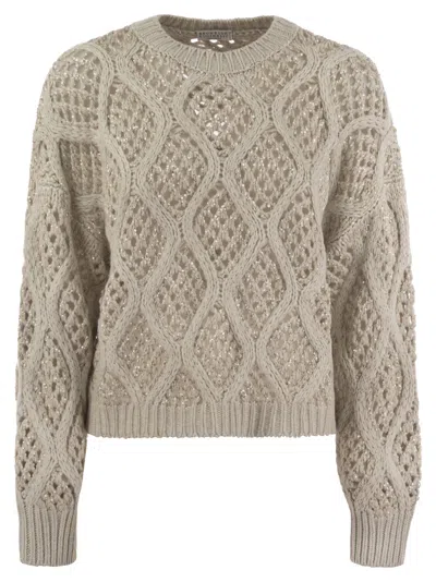 Brunello Cucinelli Knitted Cashmere Sweater In Rope
