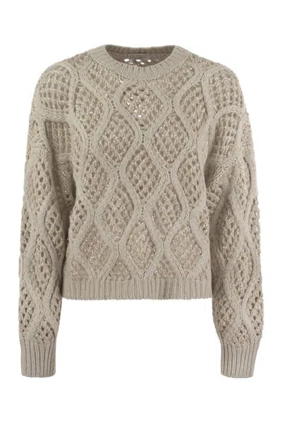 Brunello Cucinelli Cashmere Sweater In Beige