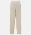 Brunello Cucinelli Knitted Cotton-blend Wide-leg Pants In Neutral